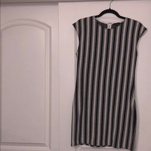 Theory knit bodycon striped dress